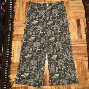 Anthropologie Pilcro wide-leg floral jeans